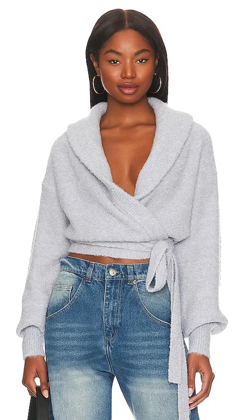 525 525 Boucle Ballerina Wrap in Baby Blue