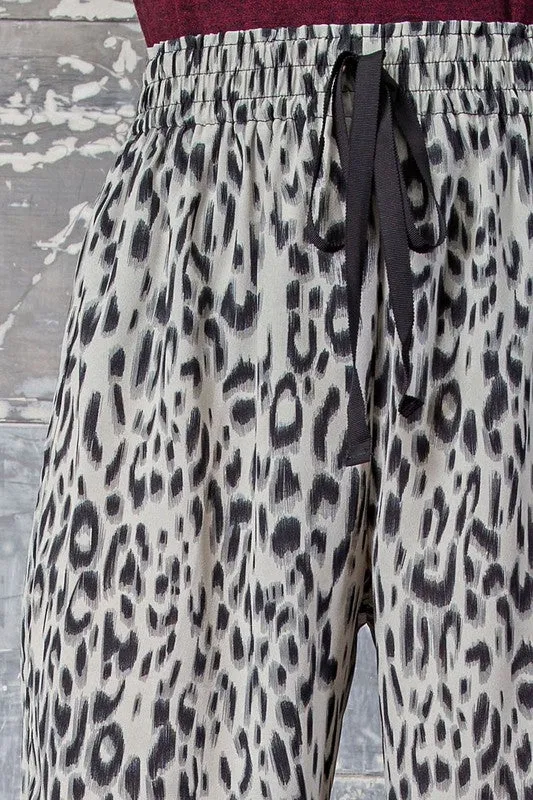 Animal Print Silky Joggers