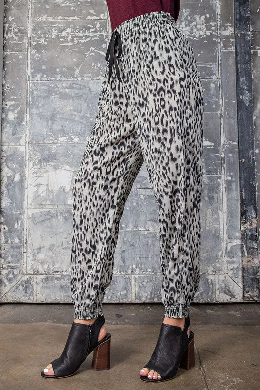 Animal Print Silky Joggers