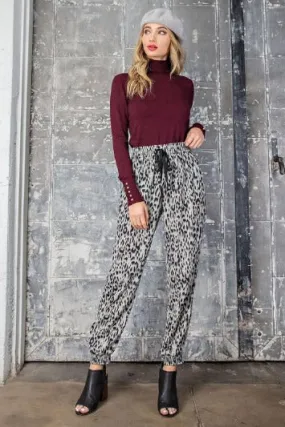 Animal Print Silky Joggers