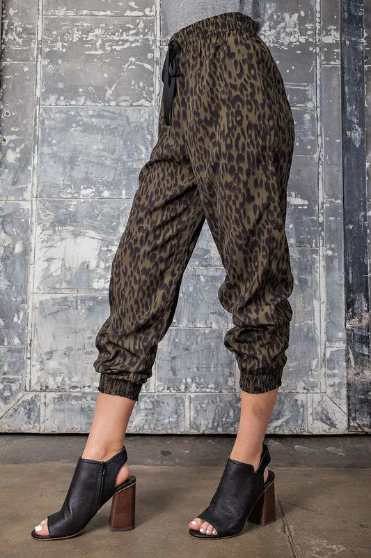 Animal Print Silky Joggers