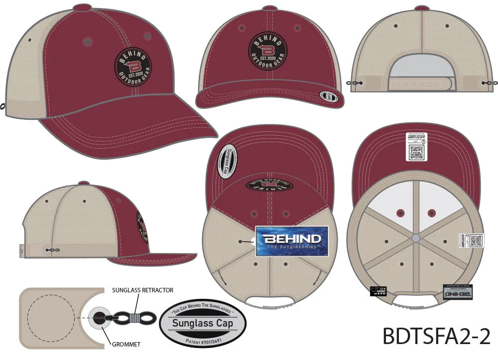 BDTSFA2-2 (MAROON / KHAKI MESH)