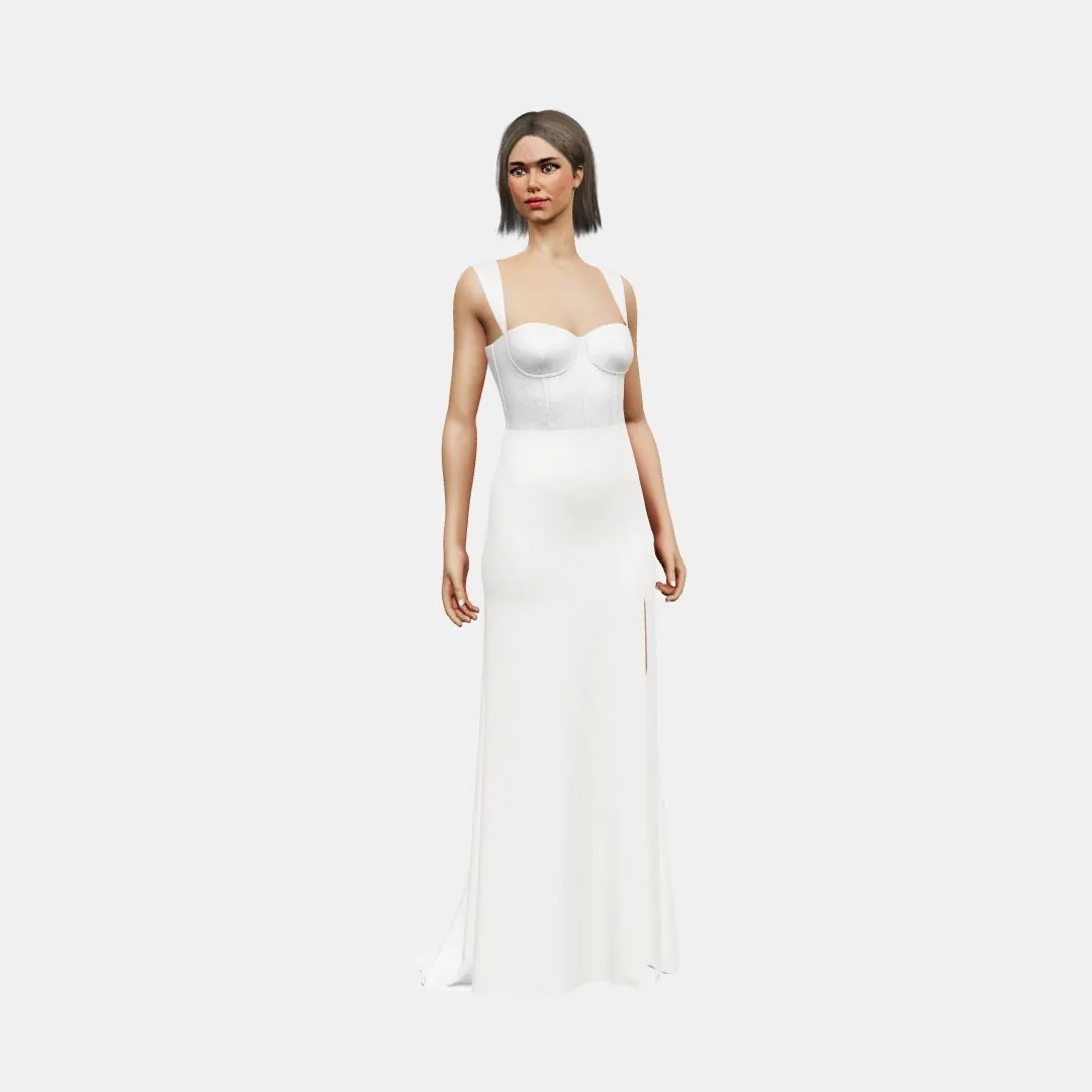 Bustier w/ straps  column with slit