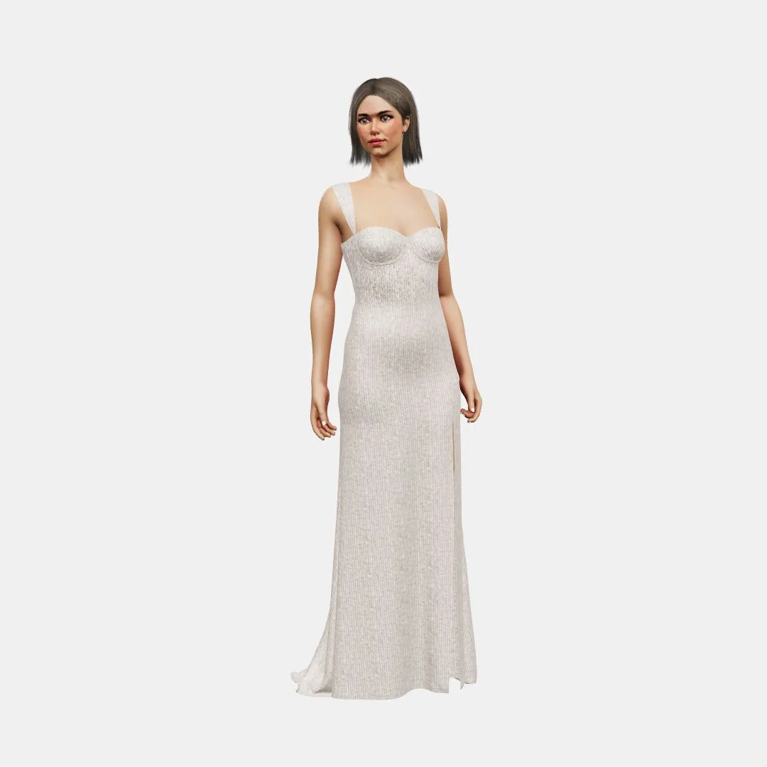 Bustier w/ straps  column with slit