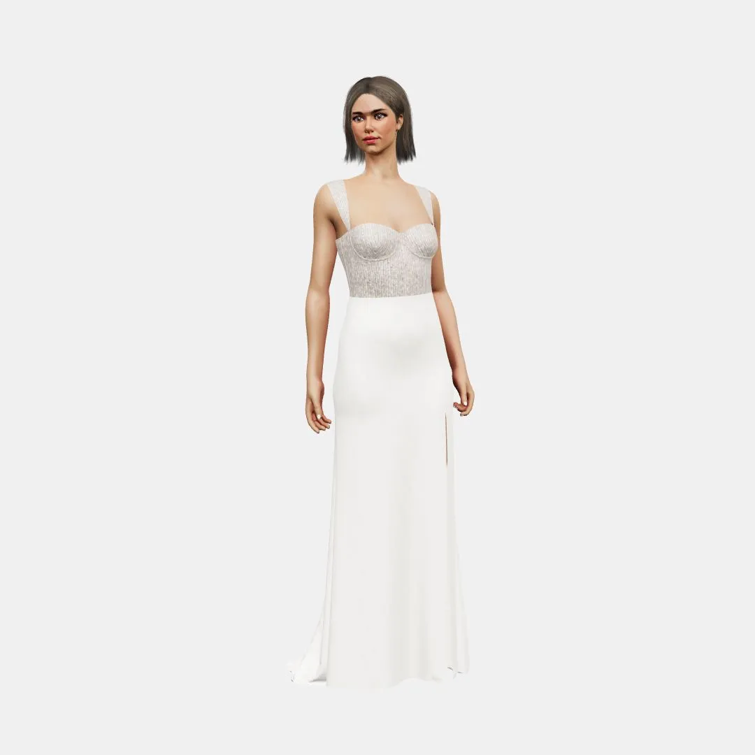 Bustier w/ straps  column with slit