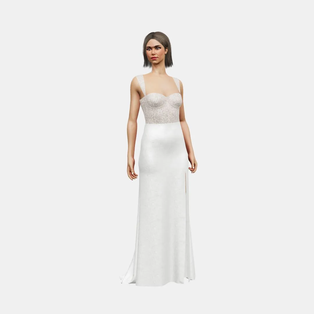 Bustier w/ straps  column with slit