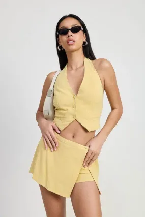 Button Down Top With Neck Tie
