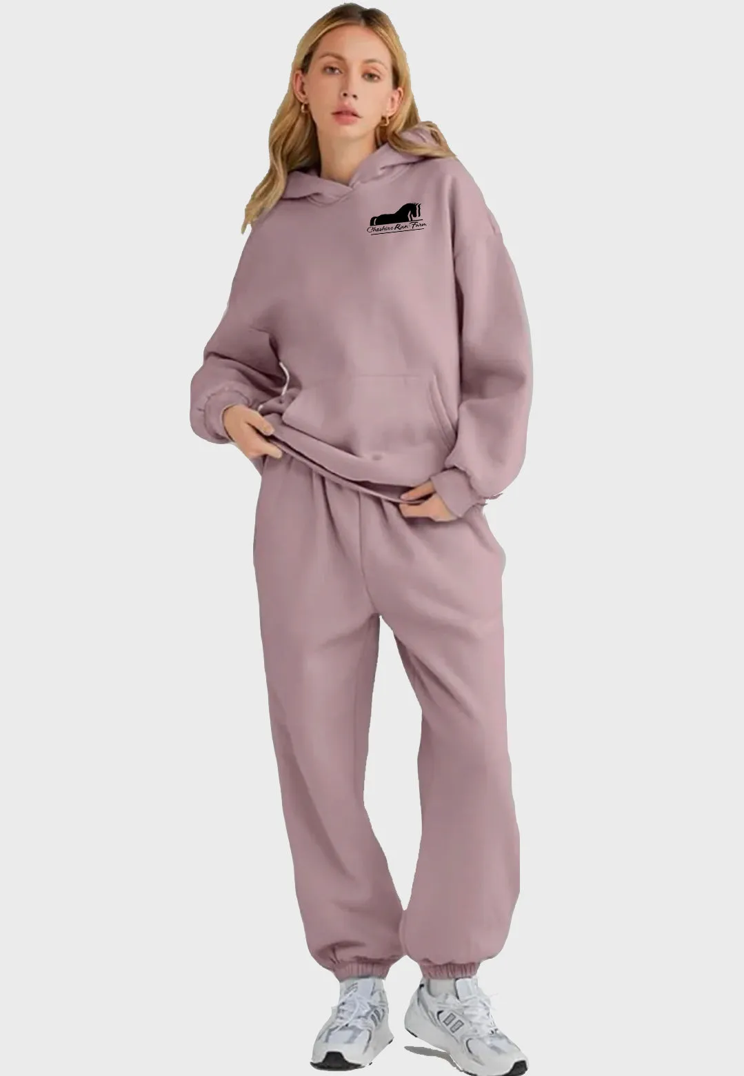 Cheshire Run Farm 2-PIECE LOUNGE HOODIE OVERSIZED SWEATSUIT SET, 2 Color Options