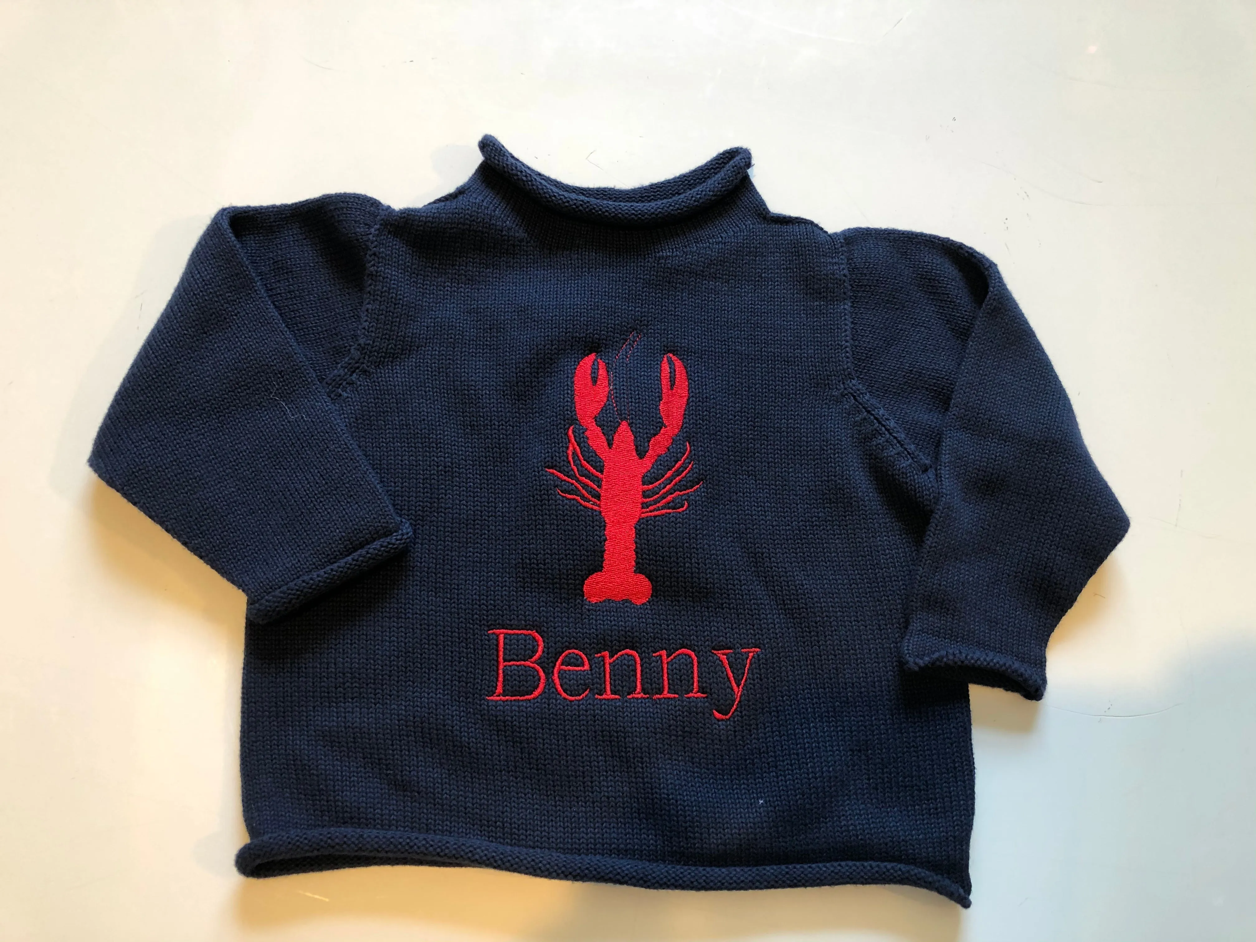 Cotton Monogram Roll Neck Sweaters -email bygeorge795@gmail.com to order.