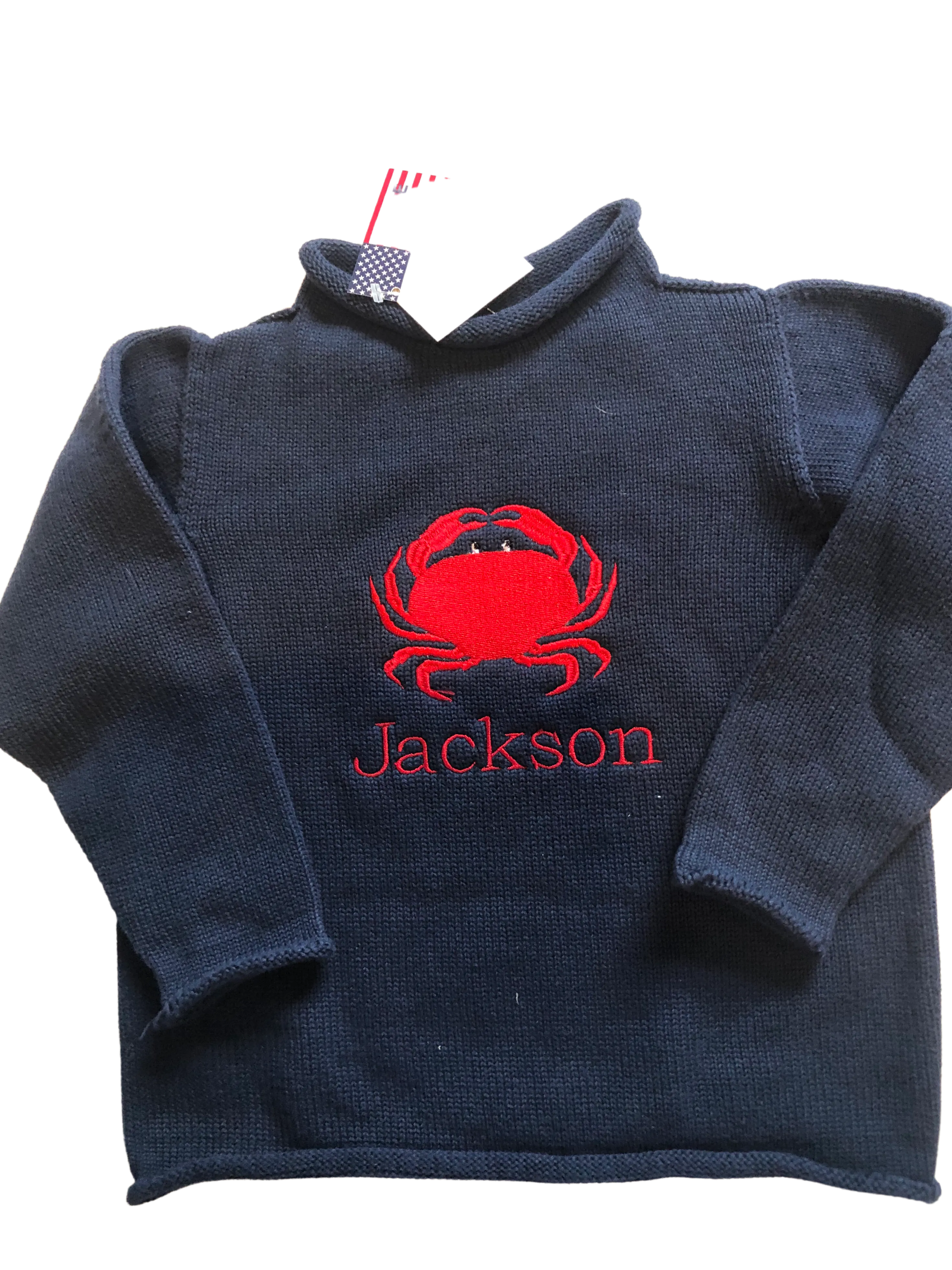 Cotton Monogram Roll Neck Sweaters -email bygeorge795@gmail.com to order.