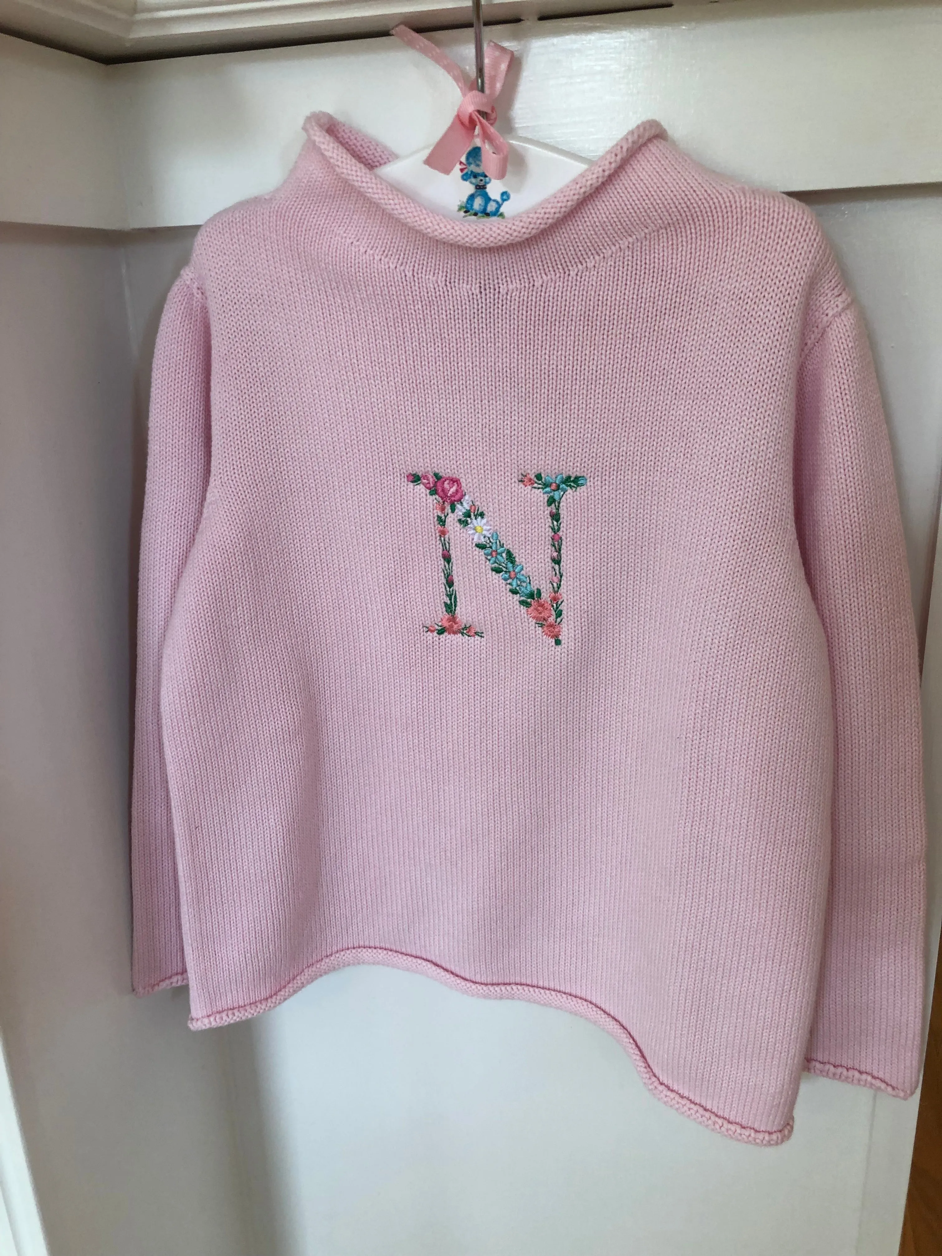 Cotton Monogram Roll Neck Sweaters -email bygeorge795@gmail.com to order.