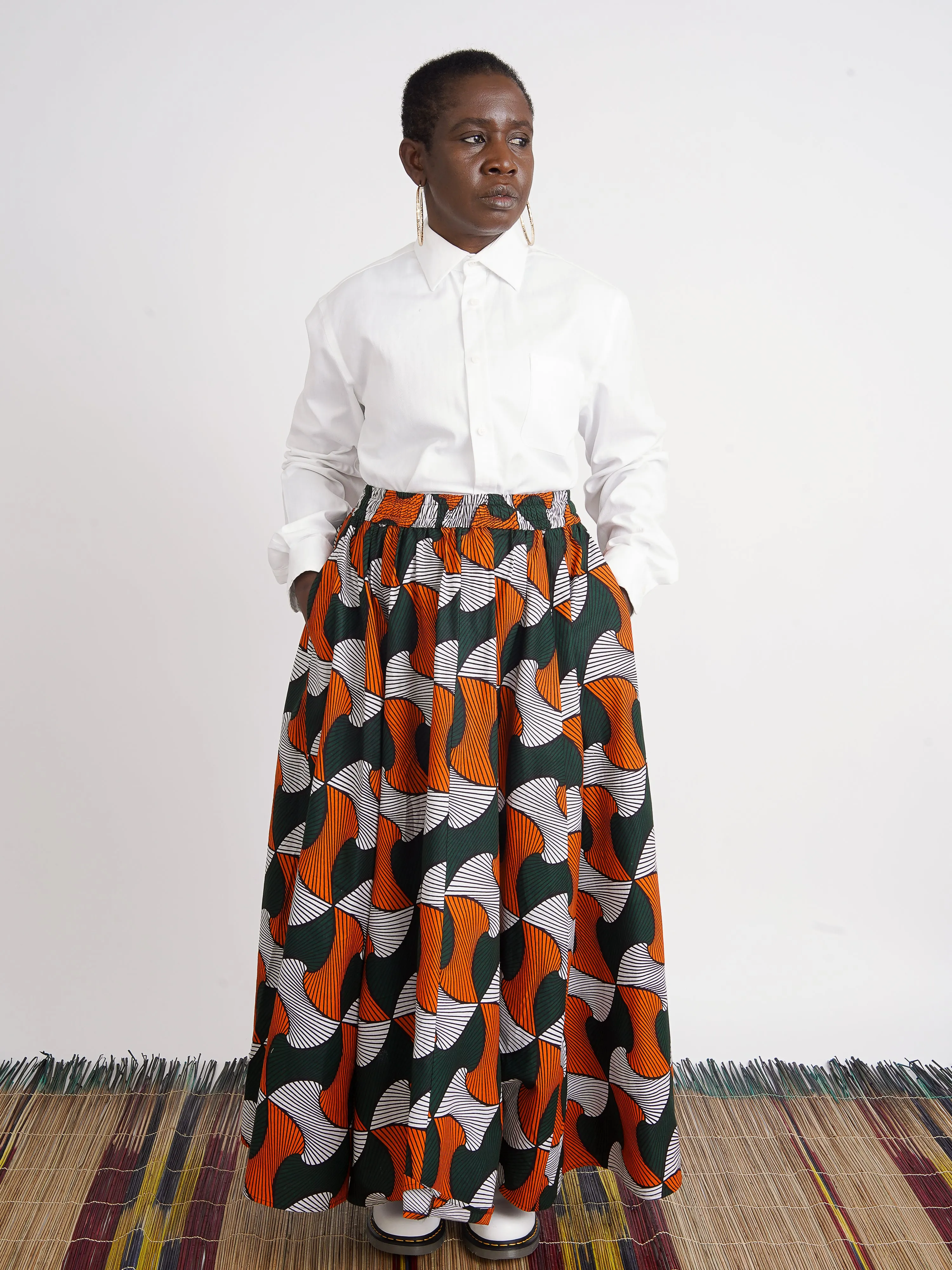 Enitan Structured Cotton Bold Maxi Skirt