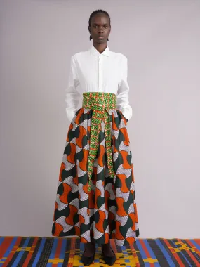 Enitan Structured Cotton Bold Maxi Skirt