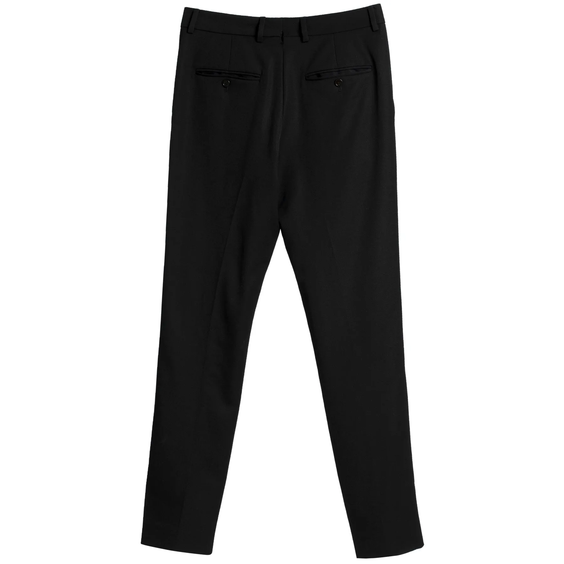 Gabardine Weave Virgin Wool Slim Tapered Tailored Trousers