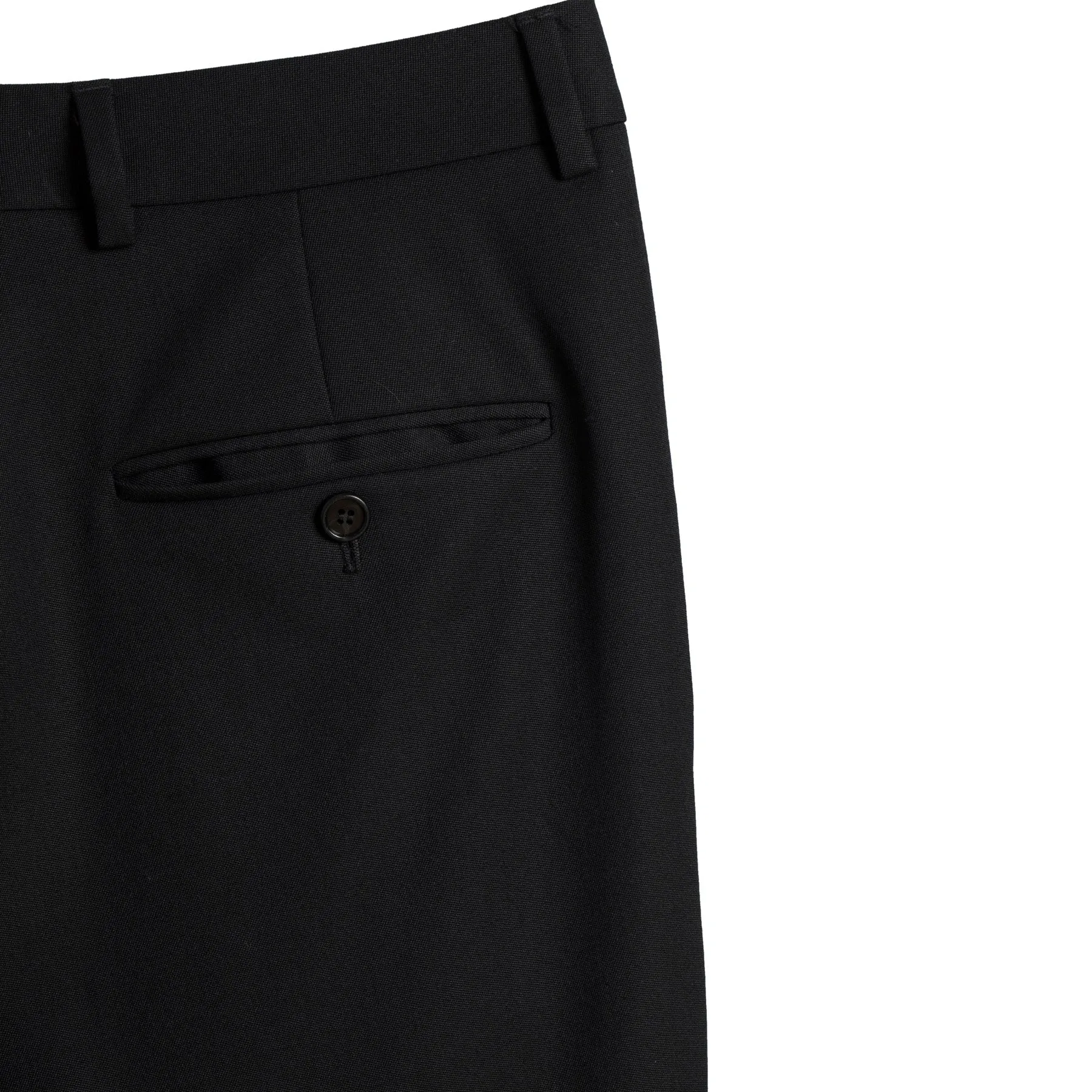 Gabardine Weave Virgin Wool Slim Tapered Tailored Trousers