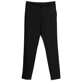 Gabardine Weave Virgin Wool Slim Tapered Tailored Trousers