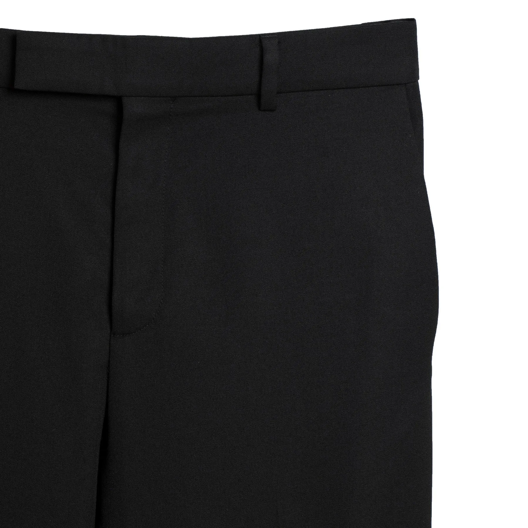 Gabardine Weave Virgin Wool Slim Tapered Tailored Trousers