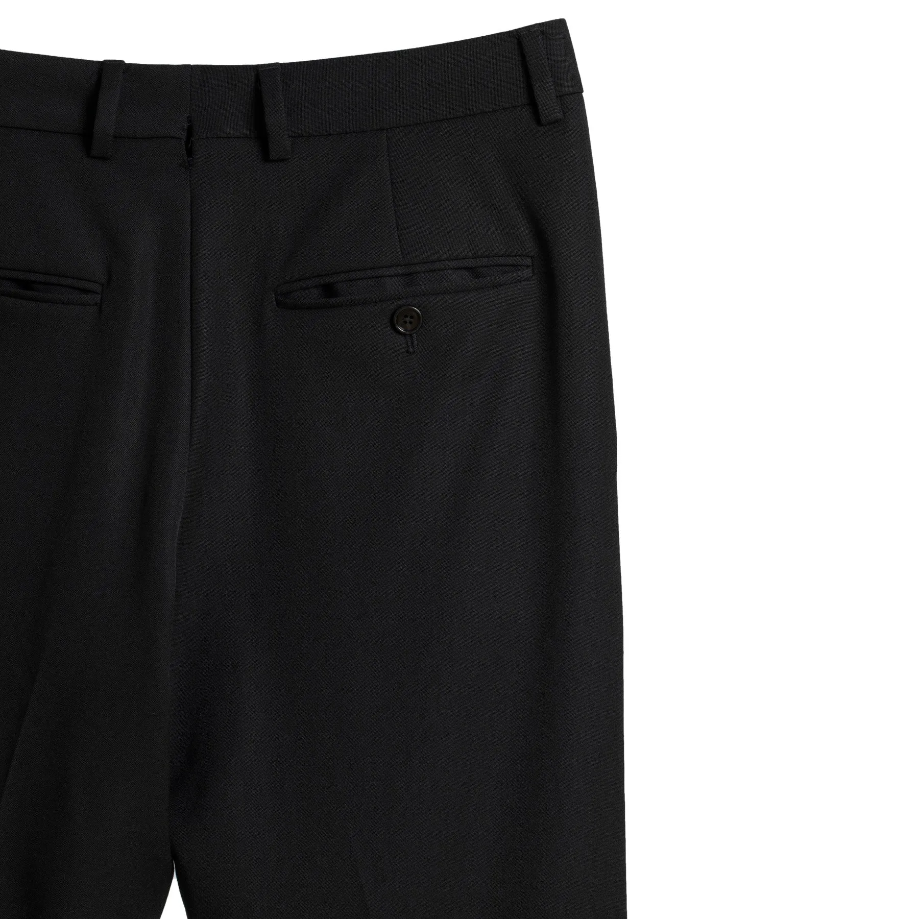 Gabardine Weave Virgin Wool Slim Tapered Tailored Trousers