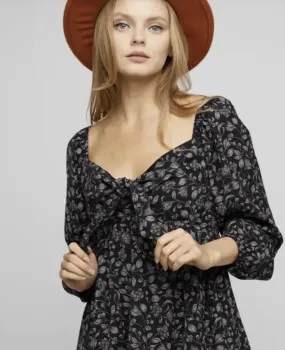 If I Loved You Tie Front Babydoll Long Sleeve Blouse