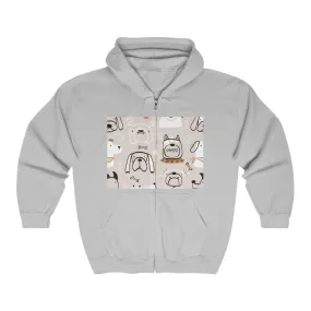 Illustrated Doggers 2 Unisex Heavy Blend™ Full Zip Hooded Sweatshirt