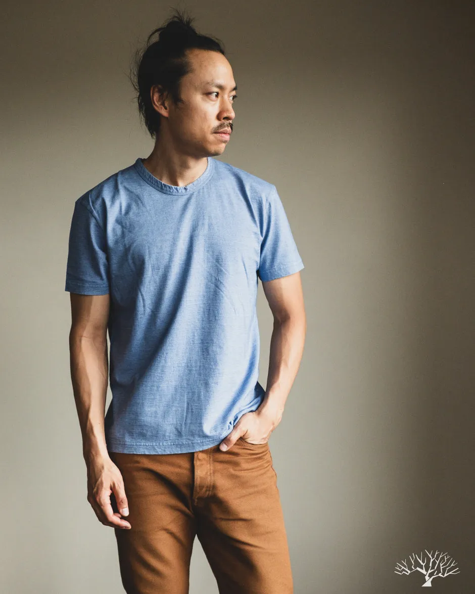 Jersey Crew Neck Tee - Pale Indigo