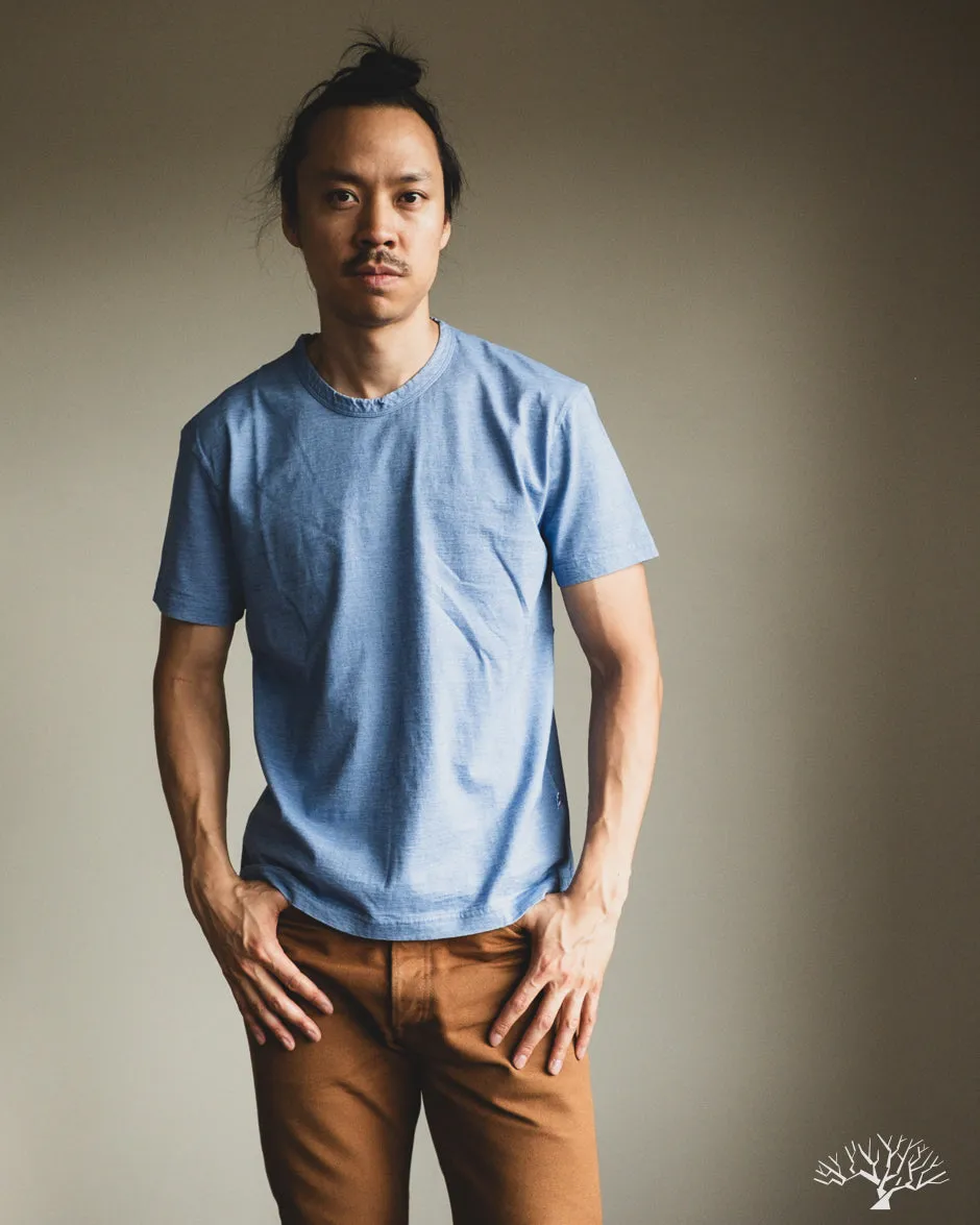 Jersey Crew Neck Tee - Pale Indigo