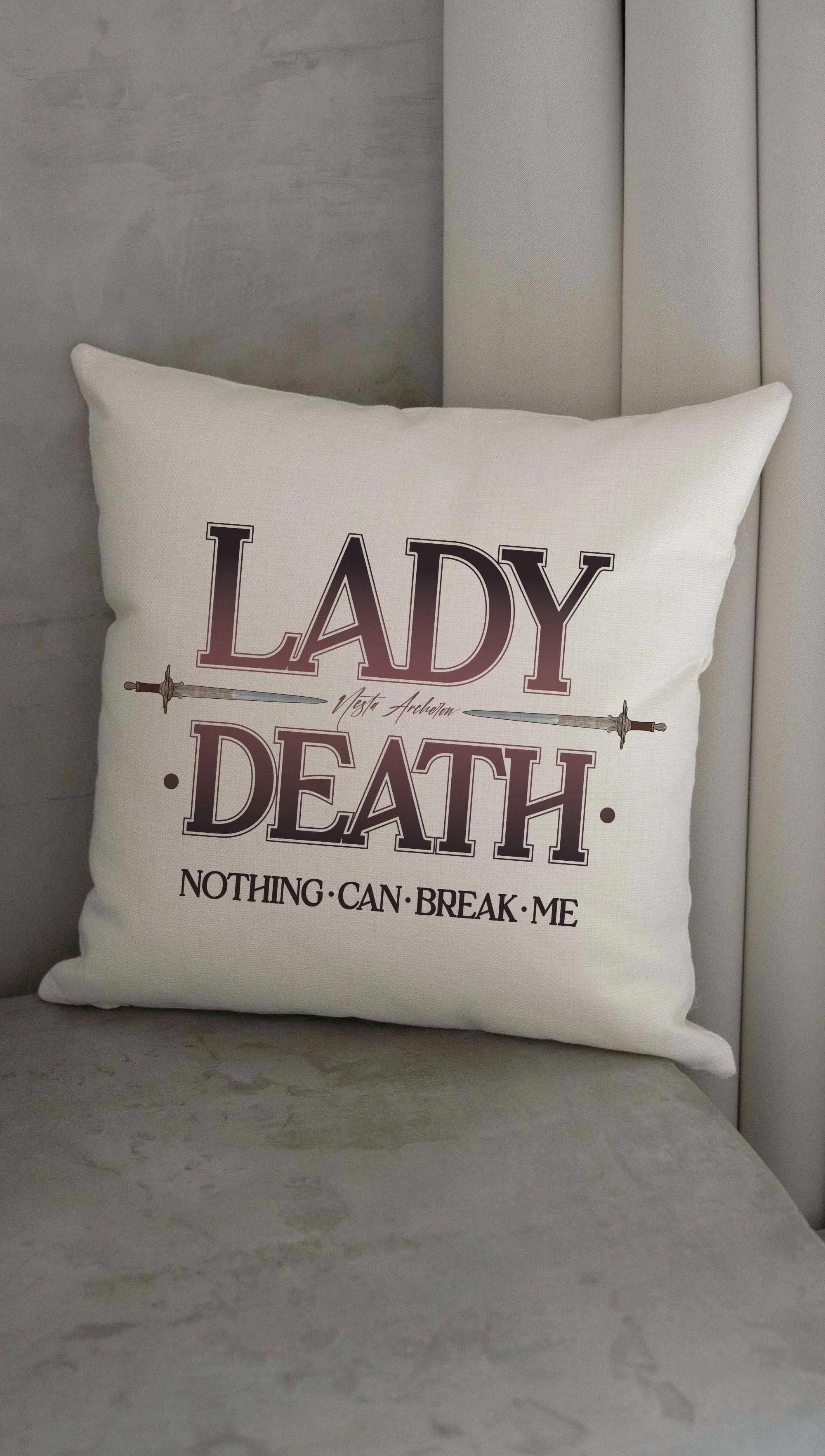 Lady Death - Officially Licensed ACOTAR Decorative Throw Pillow