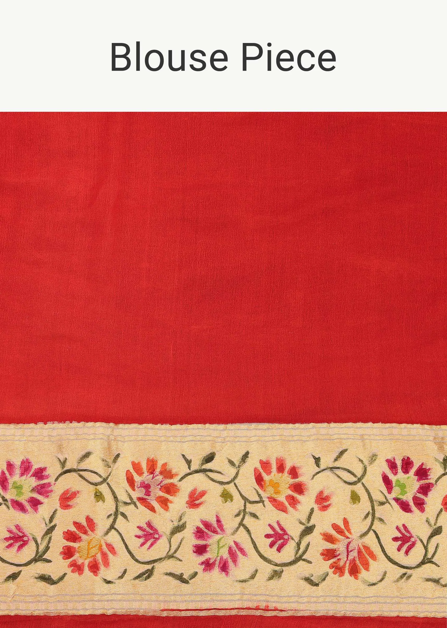 Maroon Red Georgette Saree With Banarasi Zari With Khaddi Border And An Unstitched Blouse