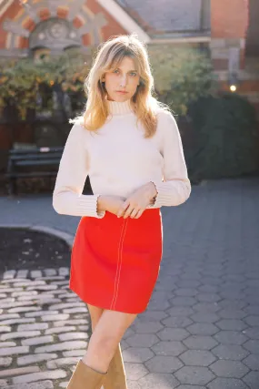 MASON'S DAUGHTER Mia Skirt, Red Cotton Twill