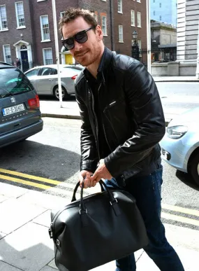 Michael Fassbender Black Stylish Leather Jacket