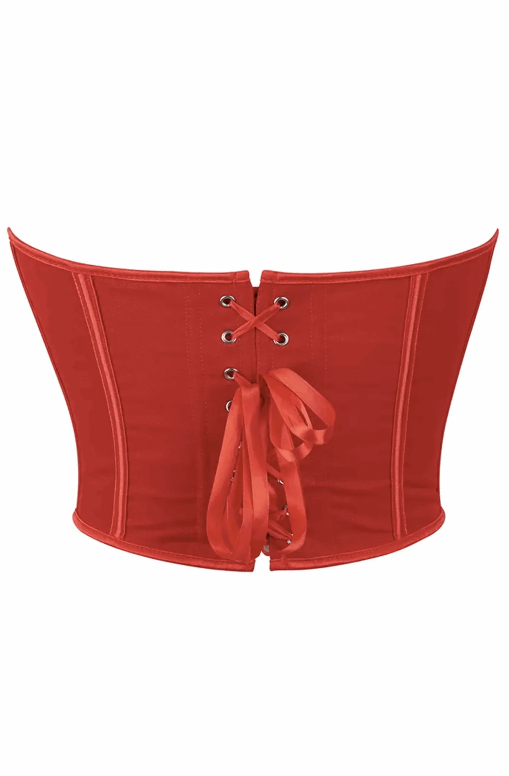 Overbust corset top with lace-up
