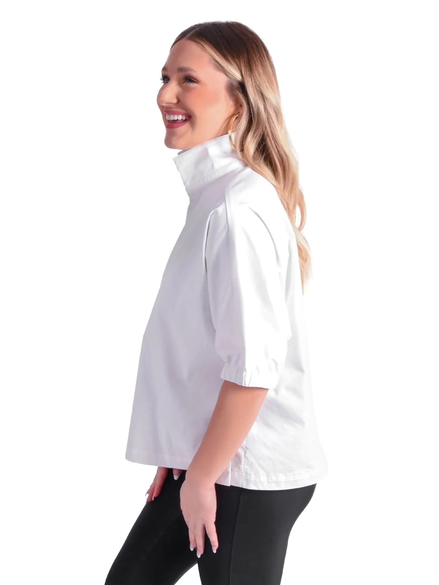 Poppy Top White Cotton Poplin