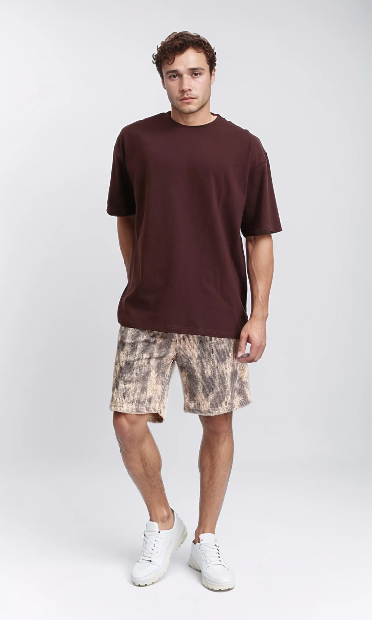 R209397 - Crew Neck Slip On Basic Tee - Burnt Brown
