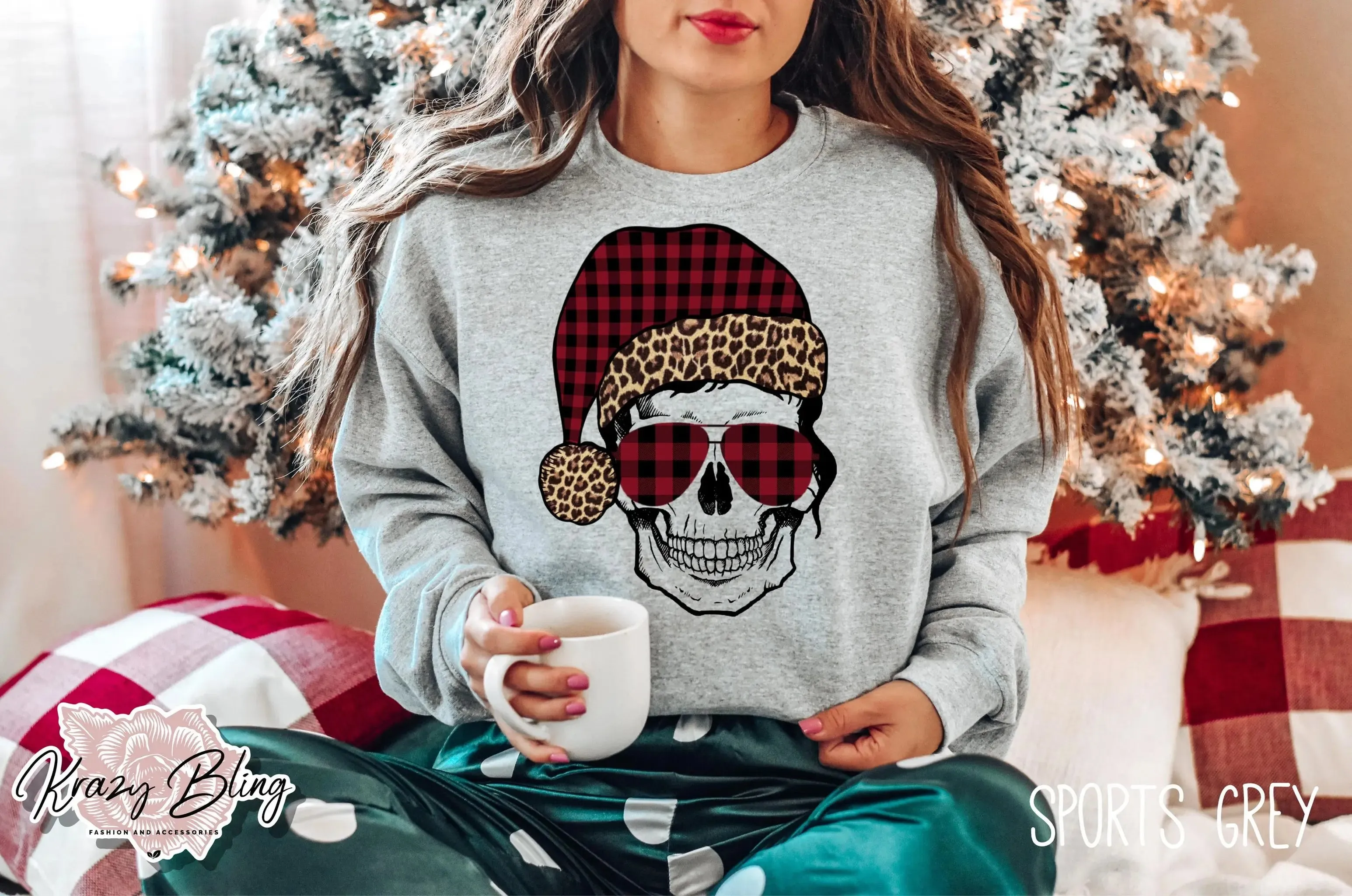 Santa Hat Skeleton Christmas Sweater