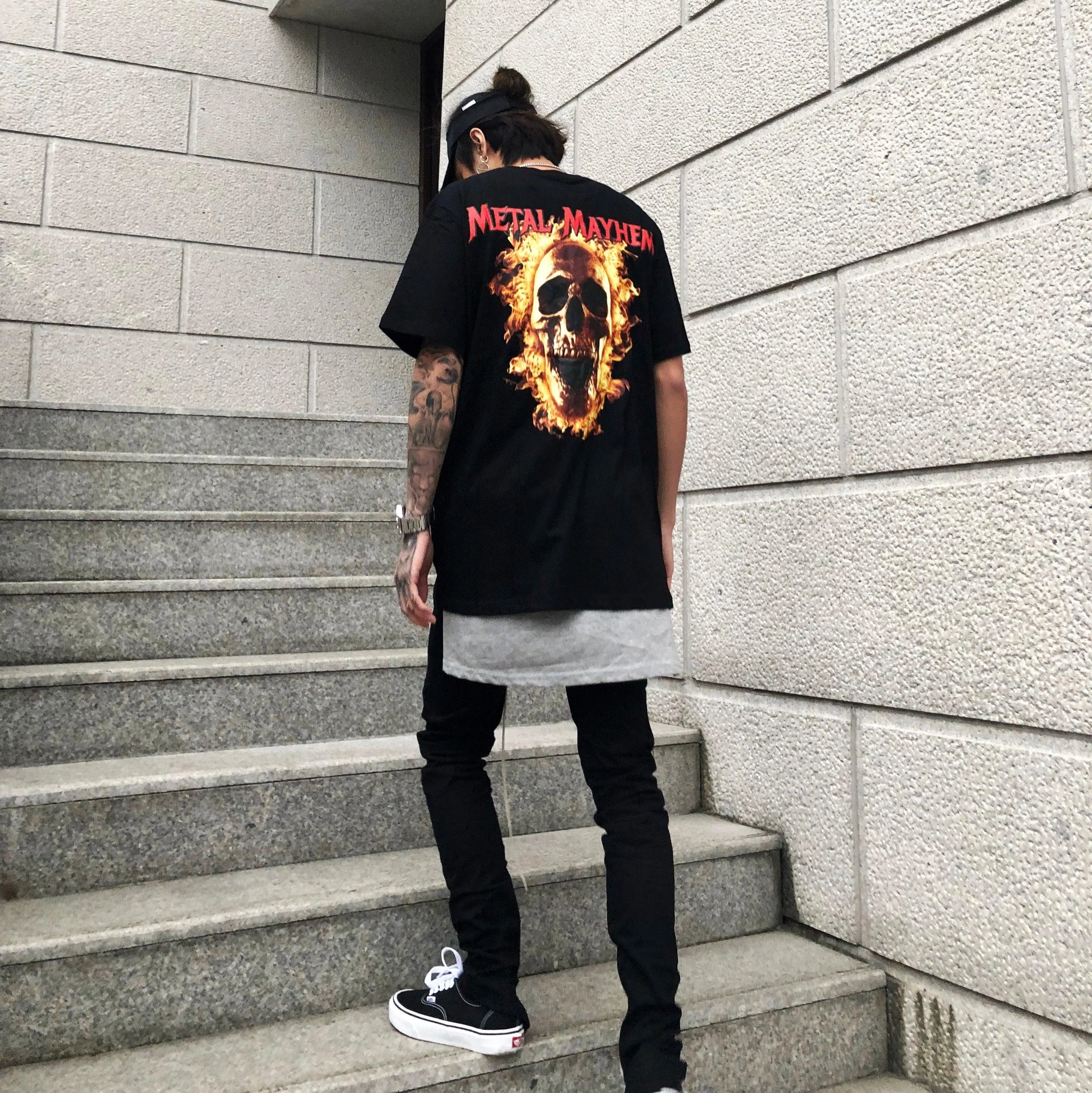 Slim drawstring zipper casual pants men