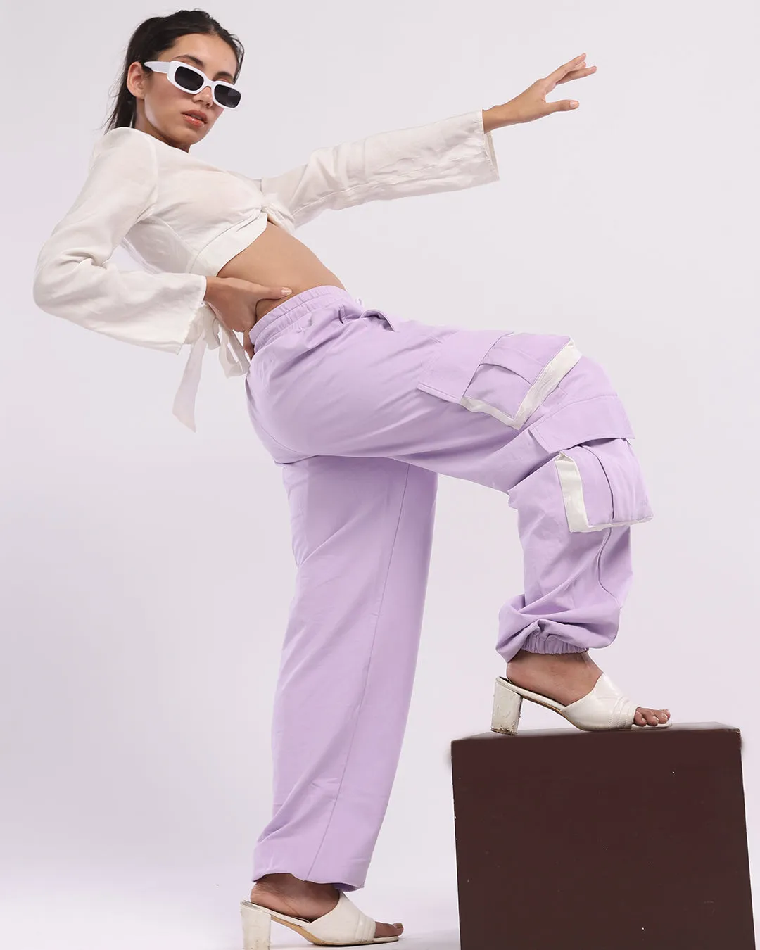 Stay Stylish, Stay Comfortable: Lavender Women's Cotton Joggers