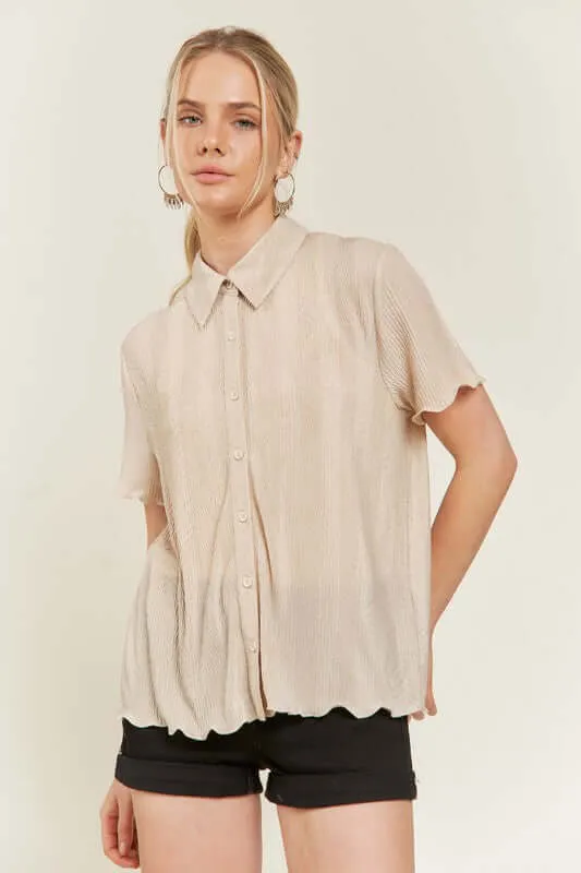 Textured Button Down Shirt