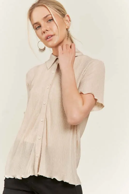 Textured Button Down Shirt