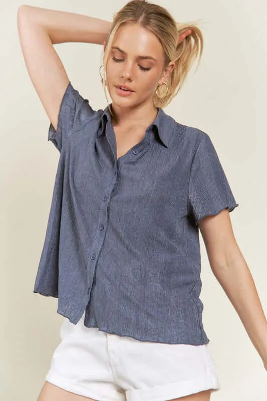 Textured Button Down Shirt