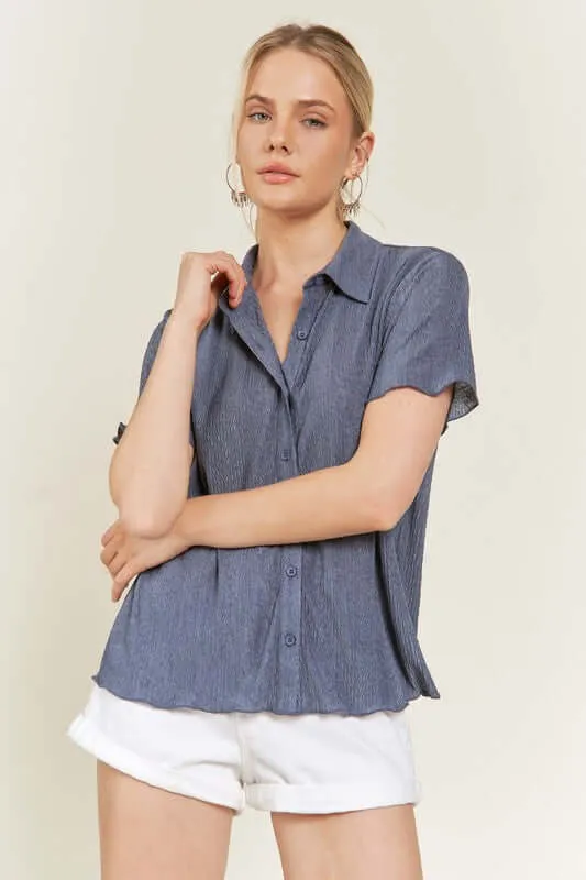 Textured Button Down Shirt