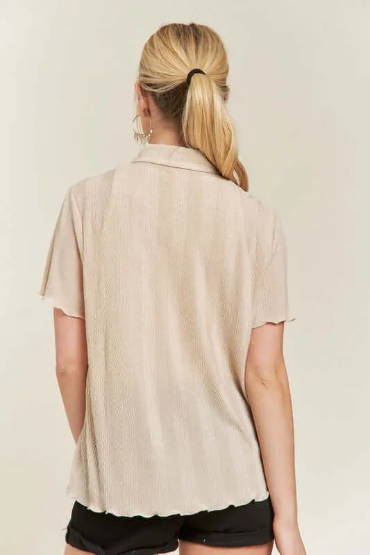 Textured Button Down Shirt