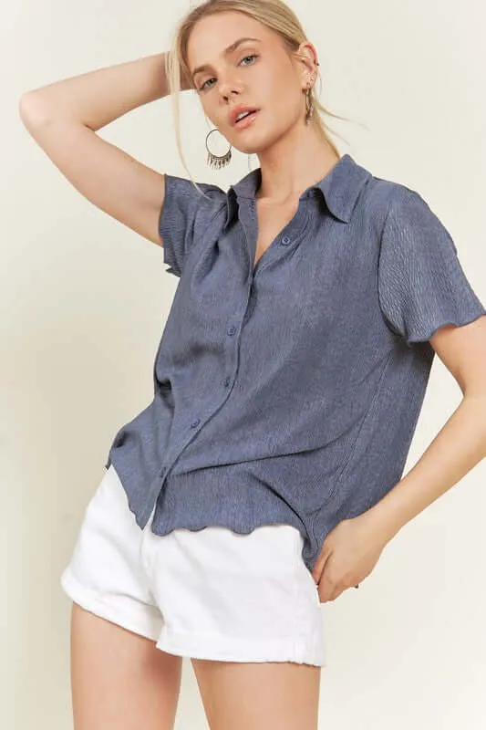 Textured Button Down Shirt