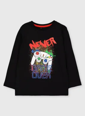 Tu Black 'Never Game Over' Older Boys Top