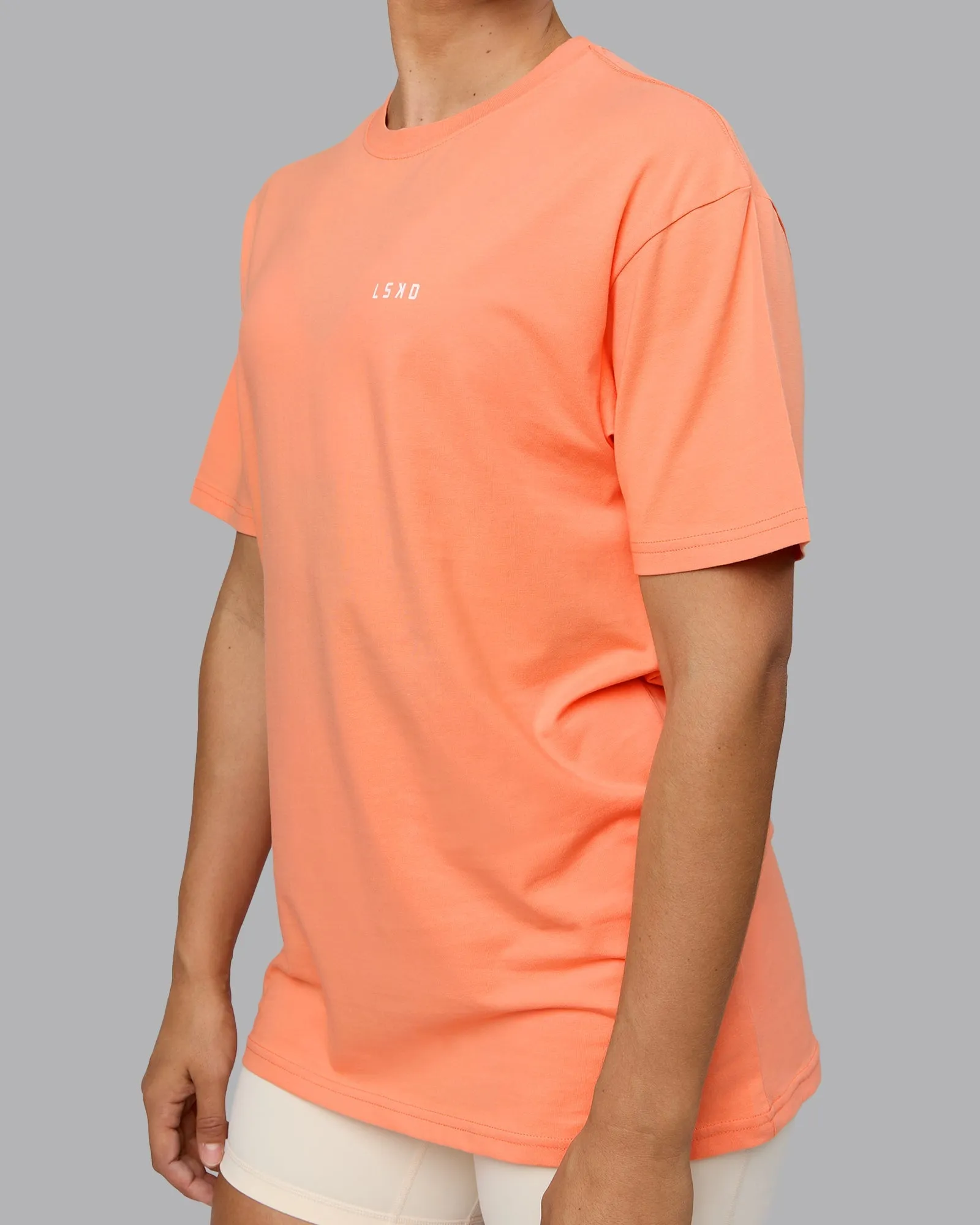 Unisex 1% Better Value Series FLXCotton Tee Oversize - Mellow Peach-White