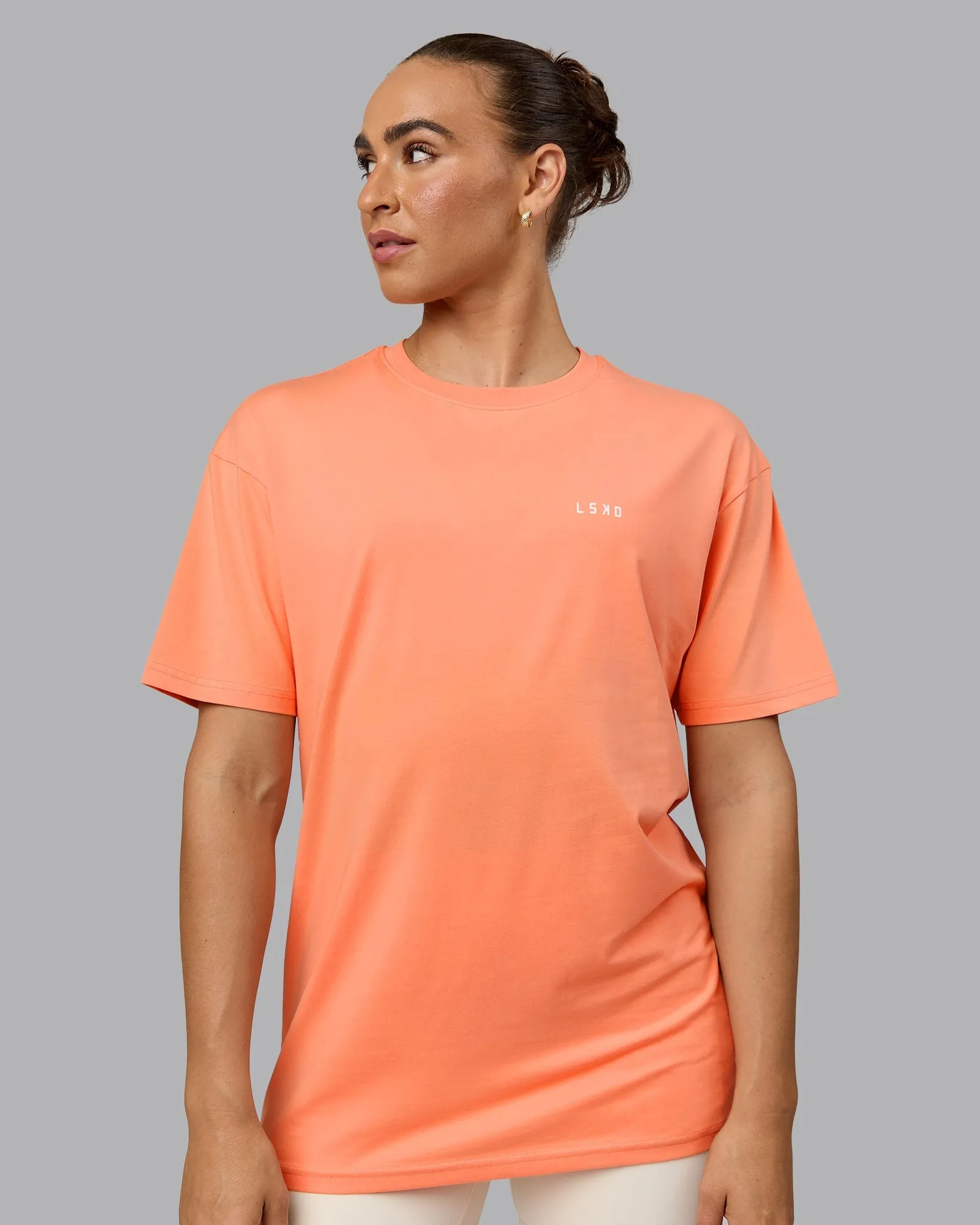 Unisex 1% Better Value Series FLXCotton Tee Oversize - Mellow Peach-White