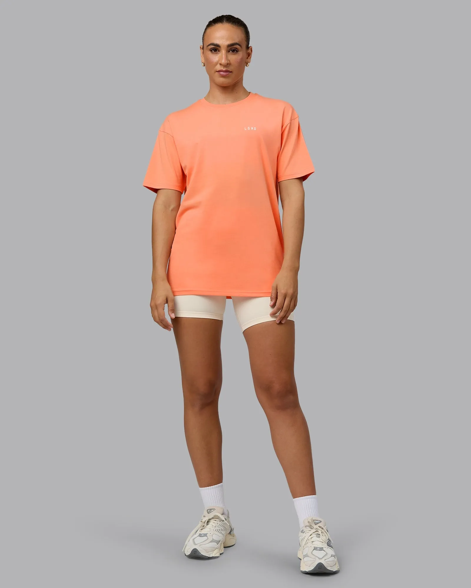 Unisex 1% Better Value Series FLXCotton Tee Oversize - Mellow Peach-White