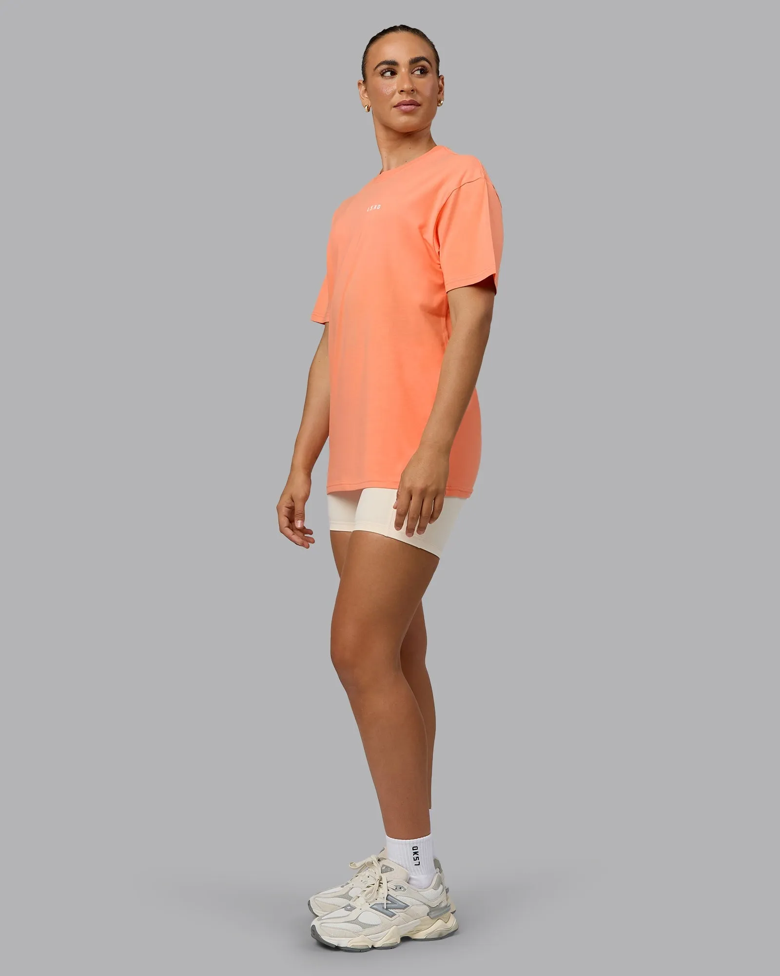 Unisex 1% Better Value Series FLXCotton Tee Oversize - Mellow Peach-White