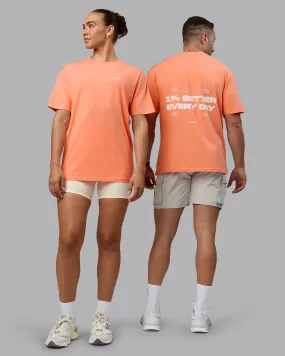 Unisex 1% Better Value Series FLXCotton Tee Oversize - Mellow Peach-White