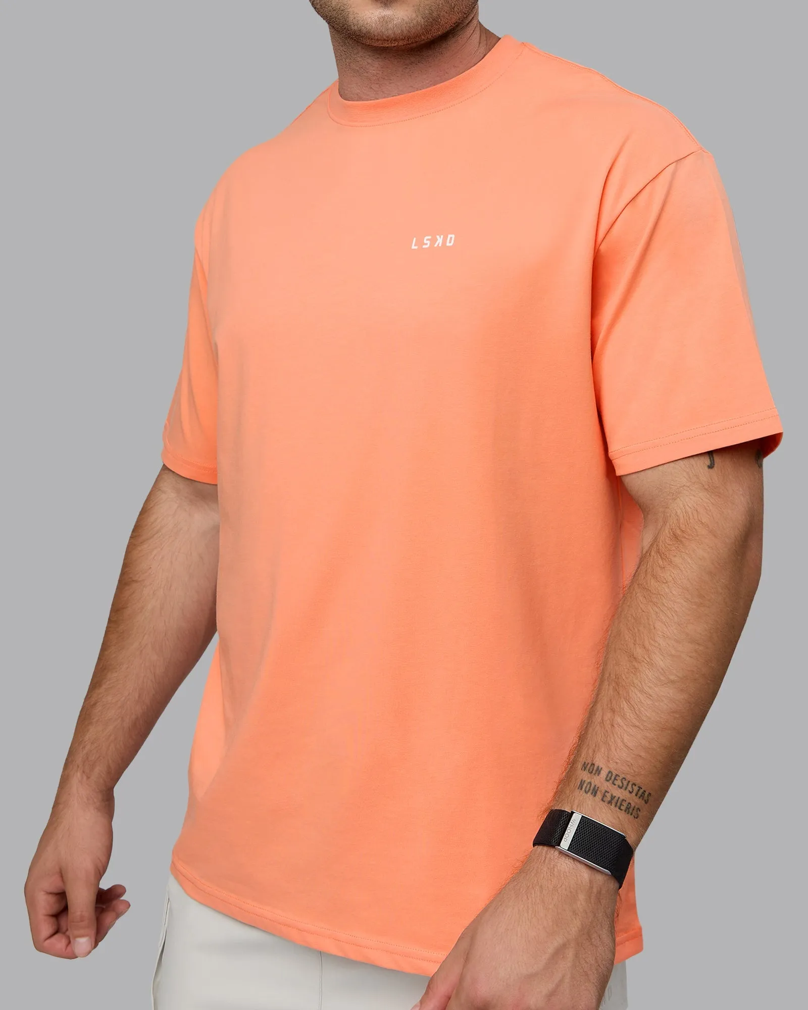 Unisex 1% Better Value Series FLXCotton Tee Oversize - Mellow Peach-White